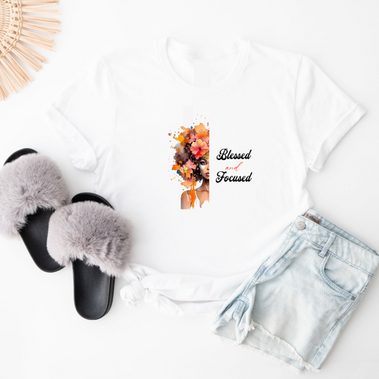 Chic Short Sleeve T-Shirt - Graphic Blessed