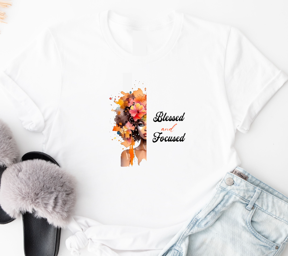Chic Short Sleeve T-Shirt - Graphic Blessed
