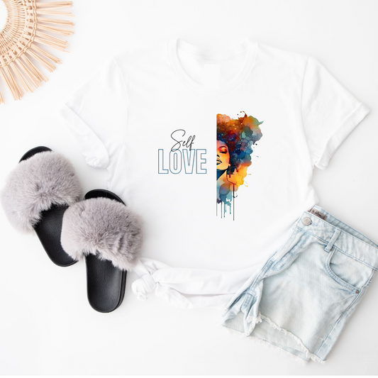 Cute Short Sleeve T-Shirt - Graphic Self Love