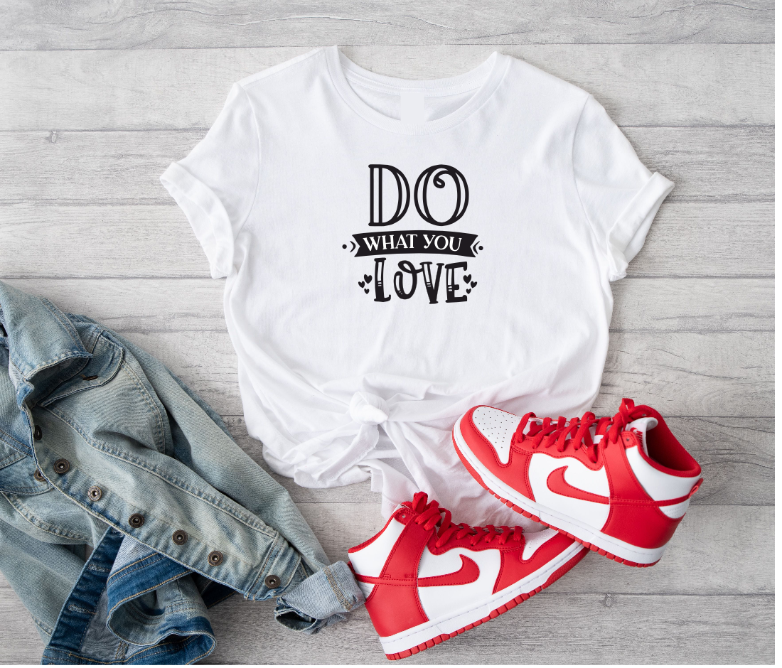 Casual Short Sleeve T-Shirt - Graphics Do What Love